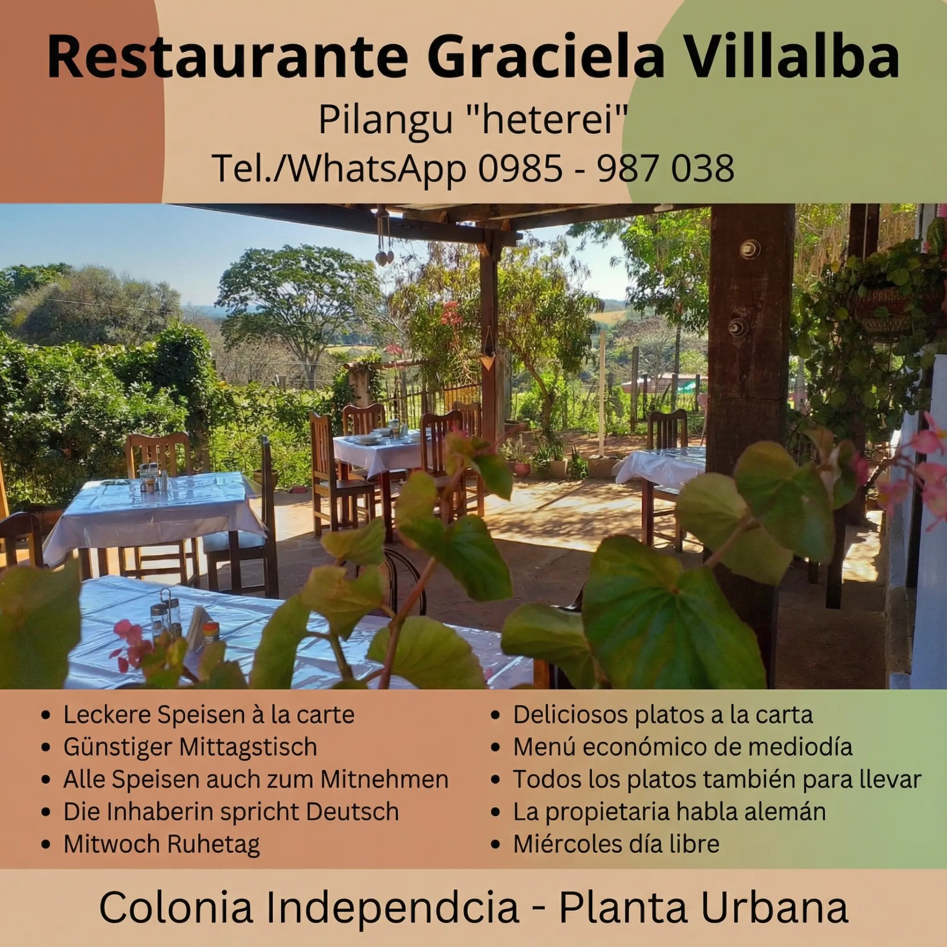 Restaurante Graciela - Comedor "Pilangu" en Planta Urbana en Telegram - Haga clic aquí